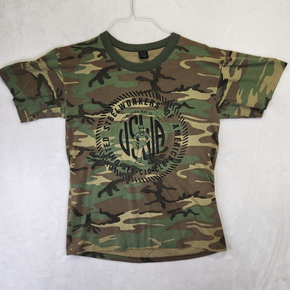 Vintage Tee‎ Swing USWA Camo Single Stitch Shirt Cobra Snake Graphic Mens M